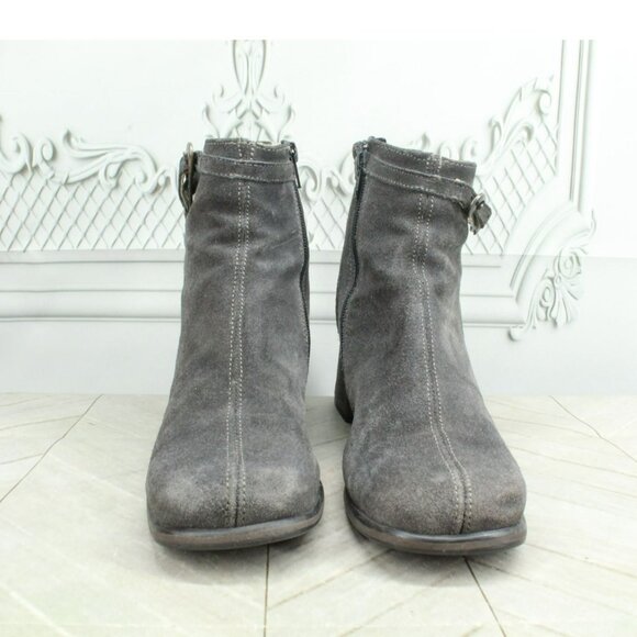 *Geier Wally Gray Suede Side Zip Casual Heeled Ankle Boots Size 11 Inches - Picture 3 of 9